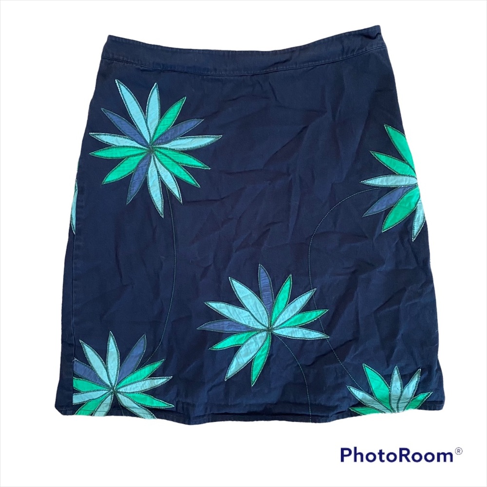☀️Boden Navy Floral Midi Skirt Size 12